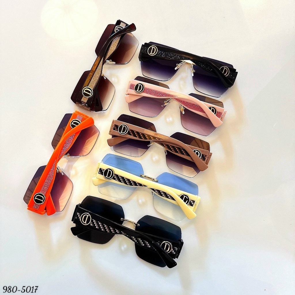 Kính Mắt Dáng Vuông Nữ Không Viền Gọng Phối Họa Tiết Siêu Cấp Thời Trang [980]