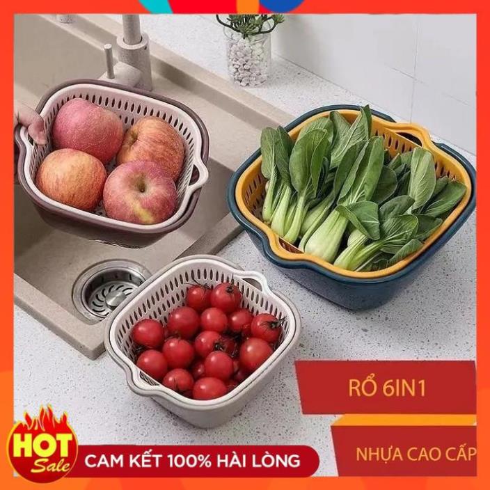 [Giao Ngay] Set 6 Rổ Chậu Nhựa PP 5 Lớp Cao Cấp