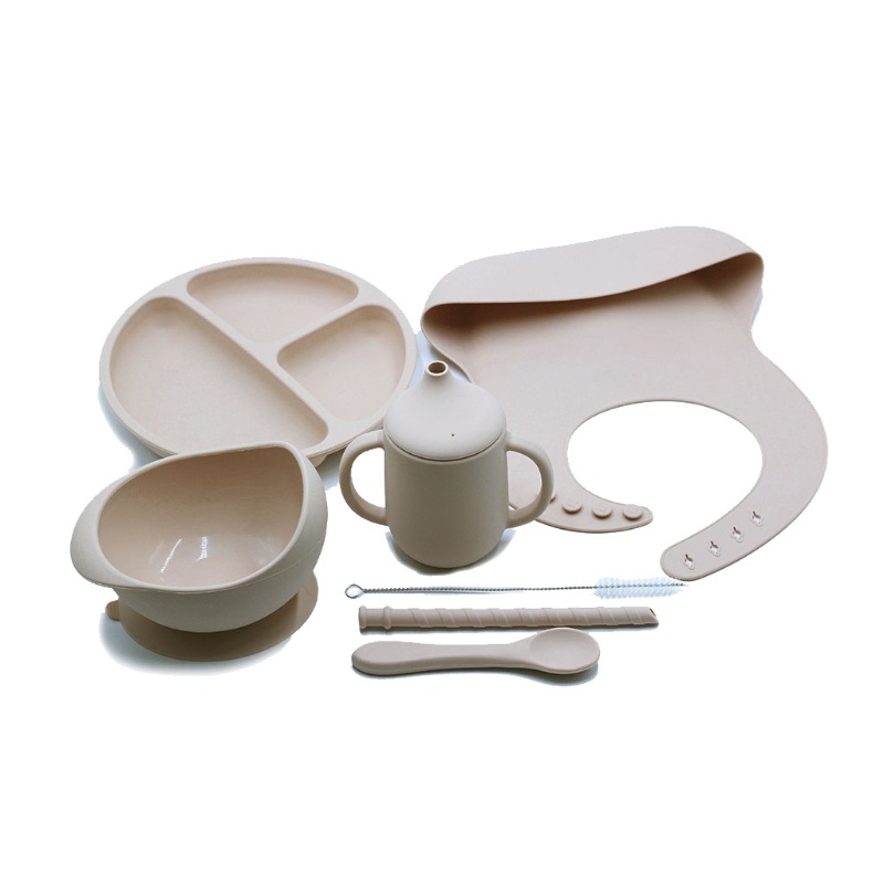 Bộ 7 Yếm Ăn Bằng Silicon Mềm Chống Thấm Nước Có Thể Gấp Gọn Tiện Dụng Cho Bé