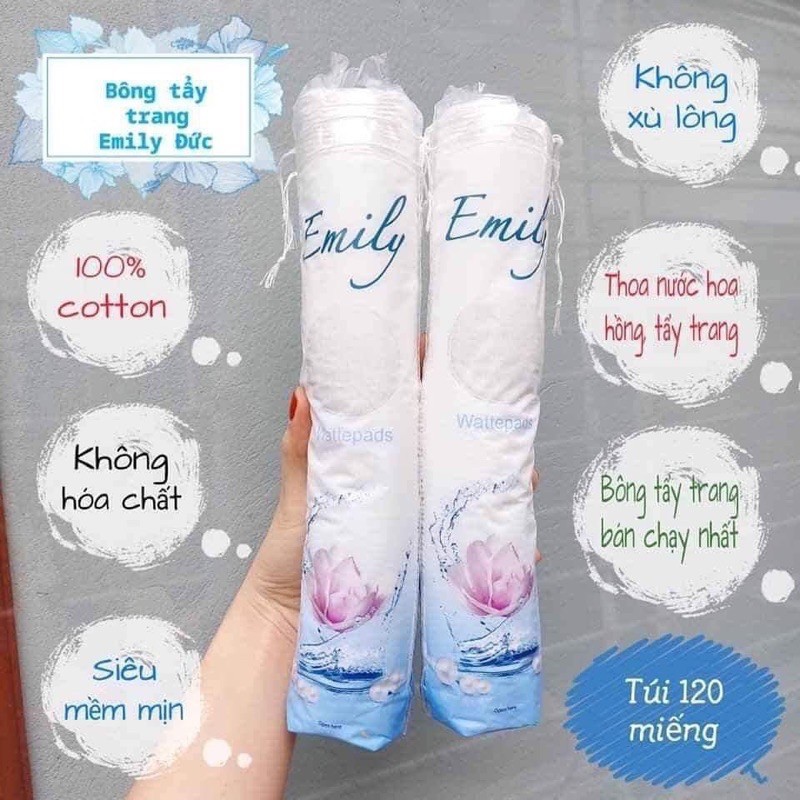 BÔNG TẨY TRANG emily Đức 120 miếng siêu dai [Noon Fashion]