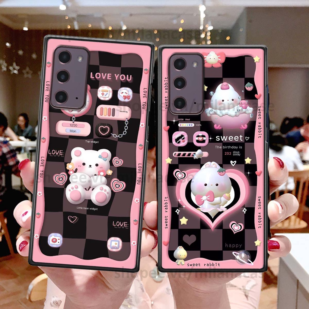 Ốp Samsung Note 20 hình đồng hồ icon gấu mèo cute cực dễ thương ngộ nghĩnh