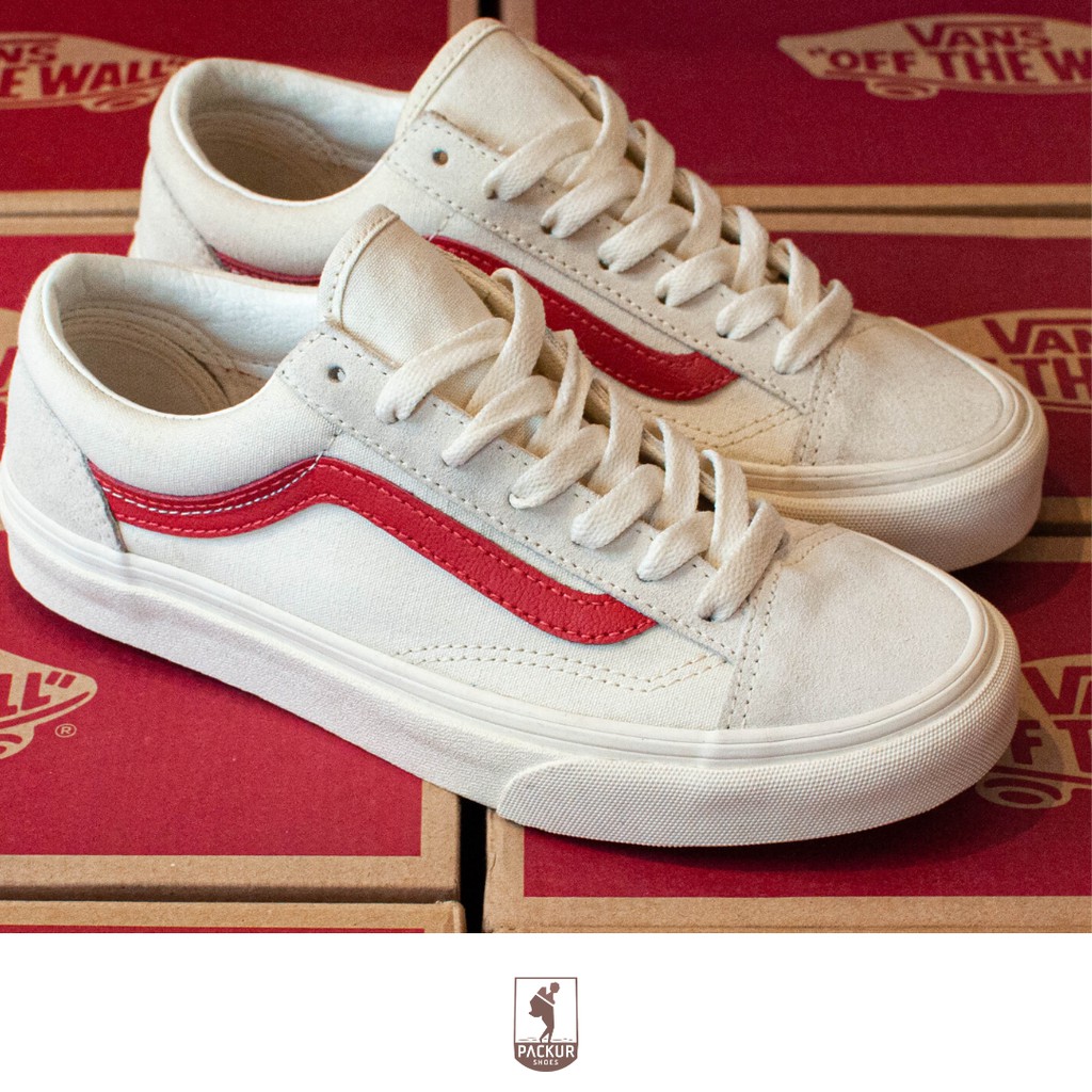 Giày Vans Style 36 [MARSHMALLOW/RACING RED] / VN0A3DZ3OXS