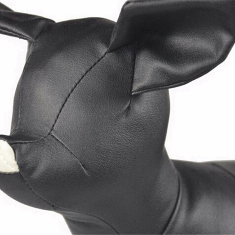 2 Pcs Leather Dog Mannequins Standing Position Dog els Toys Pet Animal Shop Display Mannequin , Black M & White L