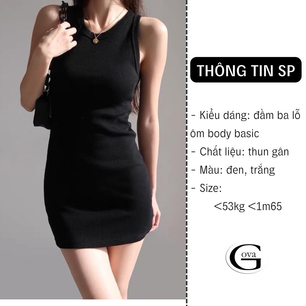 Đầm Váy Body BA LỖ SEXY Gợi Cảm Chất Thun Gân Ôm Sexy Gợi Cảm GOVA