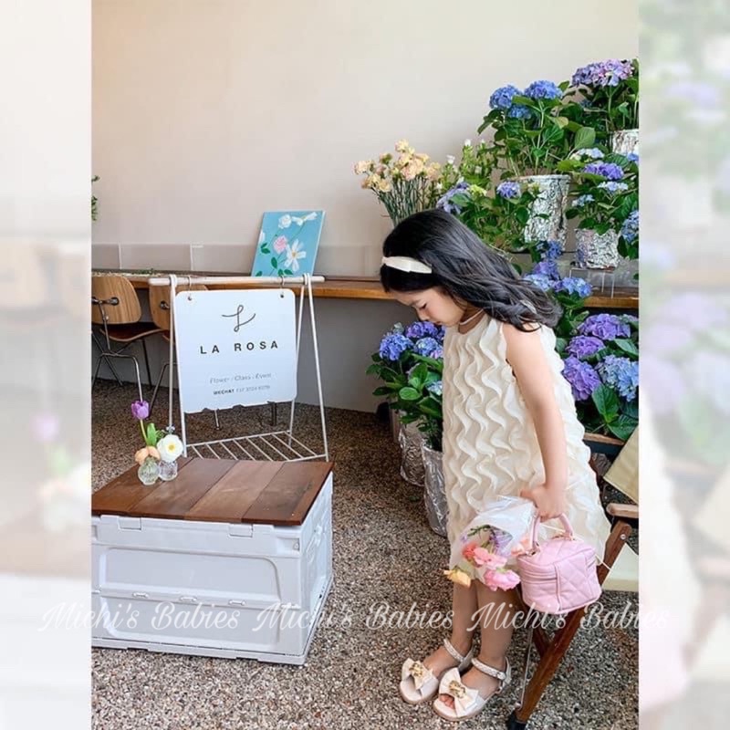 Váy tiểu thư trắng ren lông nổi thiết kế độc quyền phong cách hàn quốc siêu sang chảnh cho bé