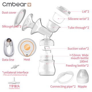 [ BH 12T + Tặng 20 túi trữ sữa] Máy hút sữa điện đôi Cmbear