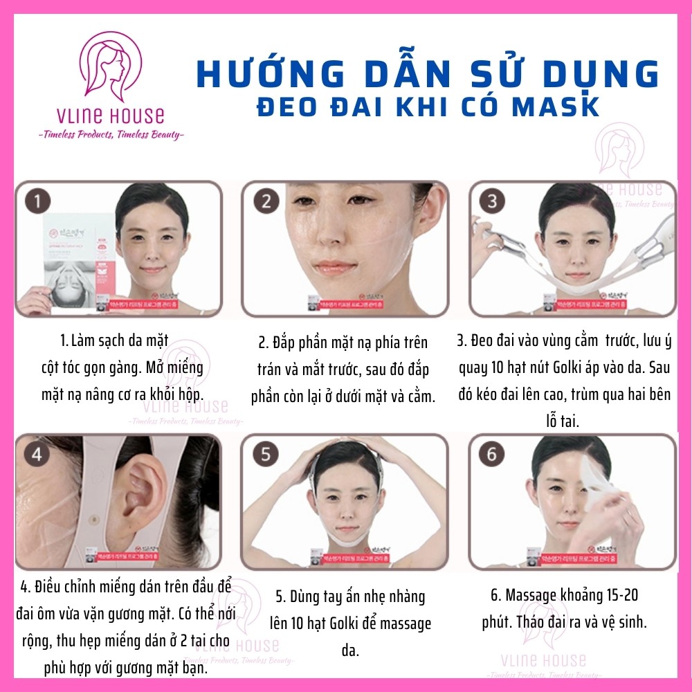 Đai đeo mặt Vline YAKSON GOLKI BAND, đai đeo nâng cơ, chỉnh lệch mặt, giảm nhăn