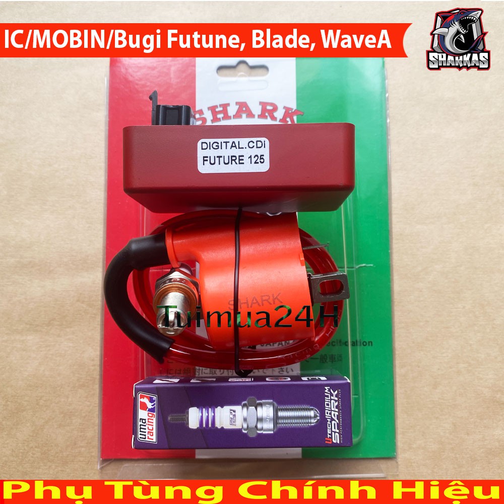 COMBO IC VÀ MOBIN SƯỜN SHARK, BUGI UMA MỞ TUA HONDA WAVE A 110CC , Future 125, Fu Neo, Blade