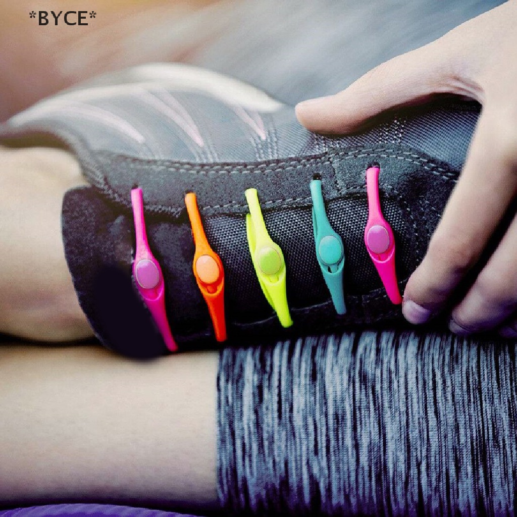 [BYCE] Set 12 Dây Giày Bằng Silicone Co Giãn Không Cần Buộc Phù Hợp Với Mọi Loại Giày