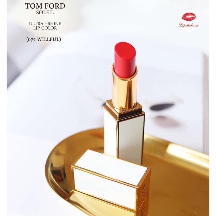 Son TOM FORD SOLEIL ULTRA SHINE LIP COLOR 07 WILLFULL 3,3g - Đỏ hồng Cam