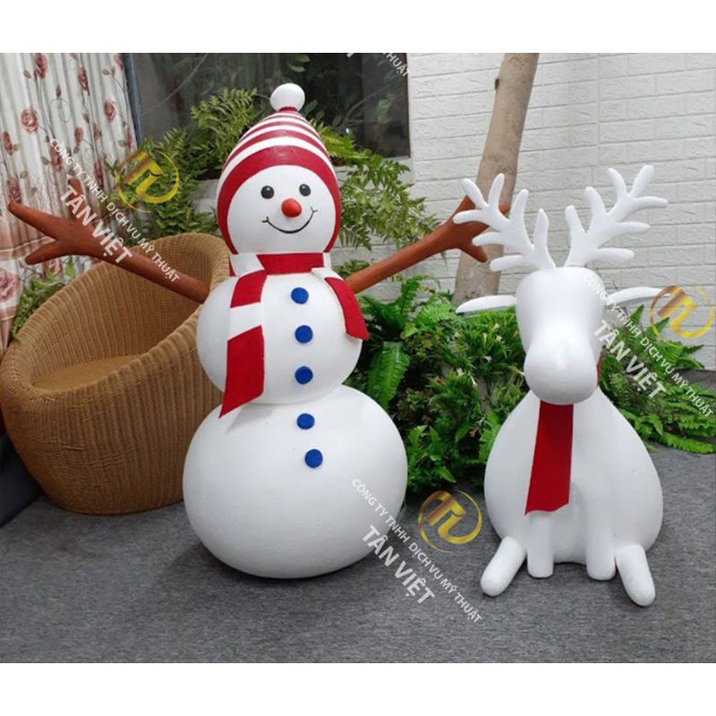 Phụ Kiện Trang Trí Noel Mút Xốp Người Tuyết Và Tuần Lộc