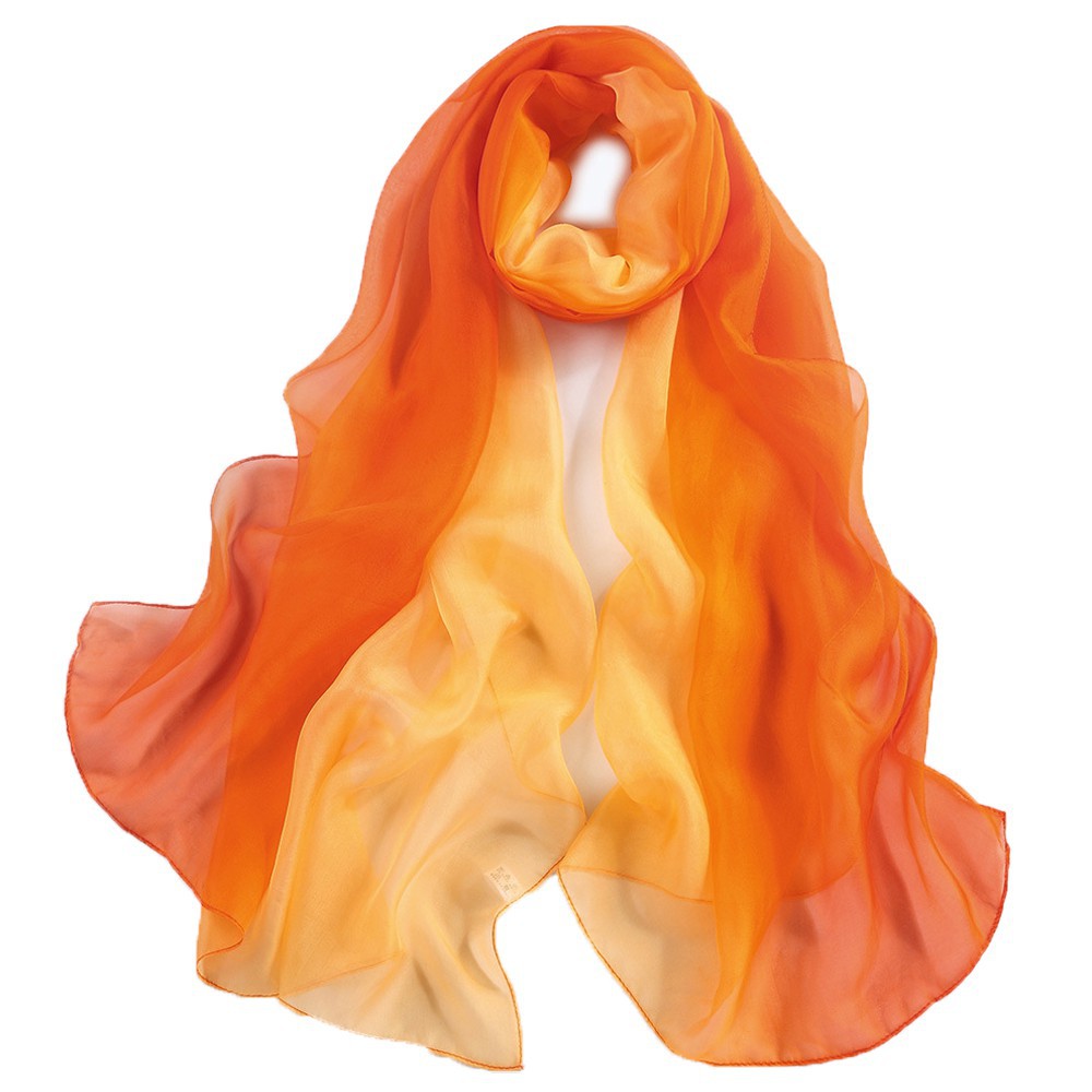 Stylish Gradient Color Women Silk Shawl Scarf | BigBuy360 - bigbuy360.vn
