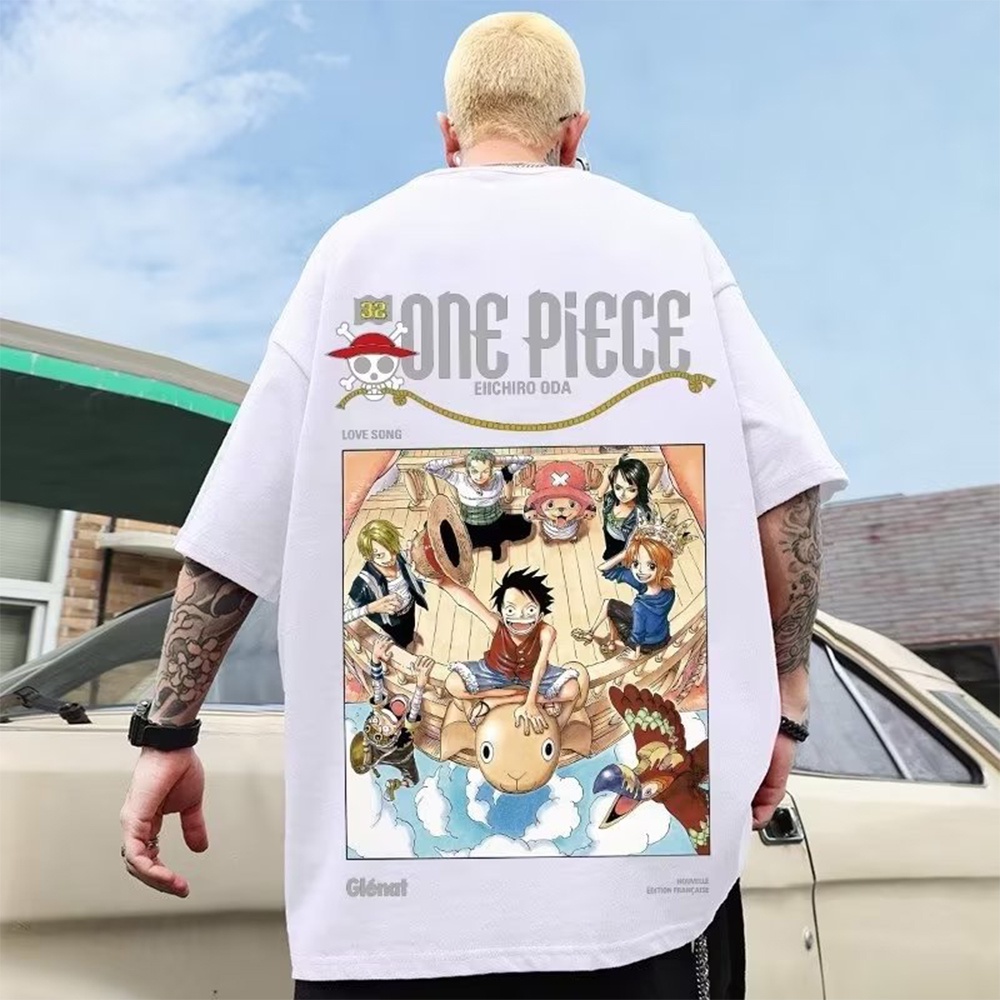 Áo thun, áo phông tay lỡ form rộng anime hoạt hình one piece