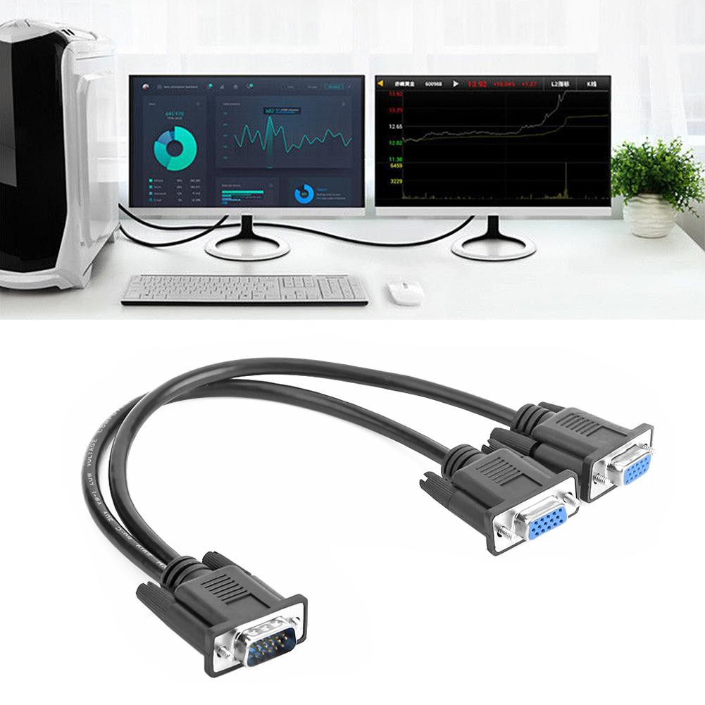Cáp chia VGA từ 1 màn hình sang 2 màn hình cho PC/laptop tiện dụng