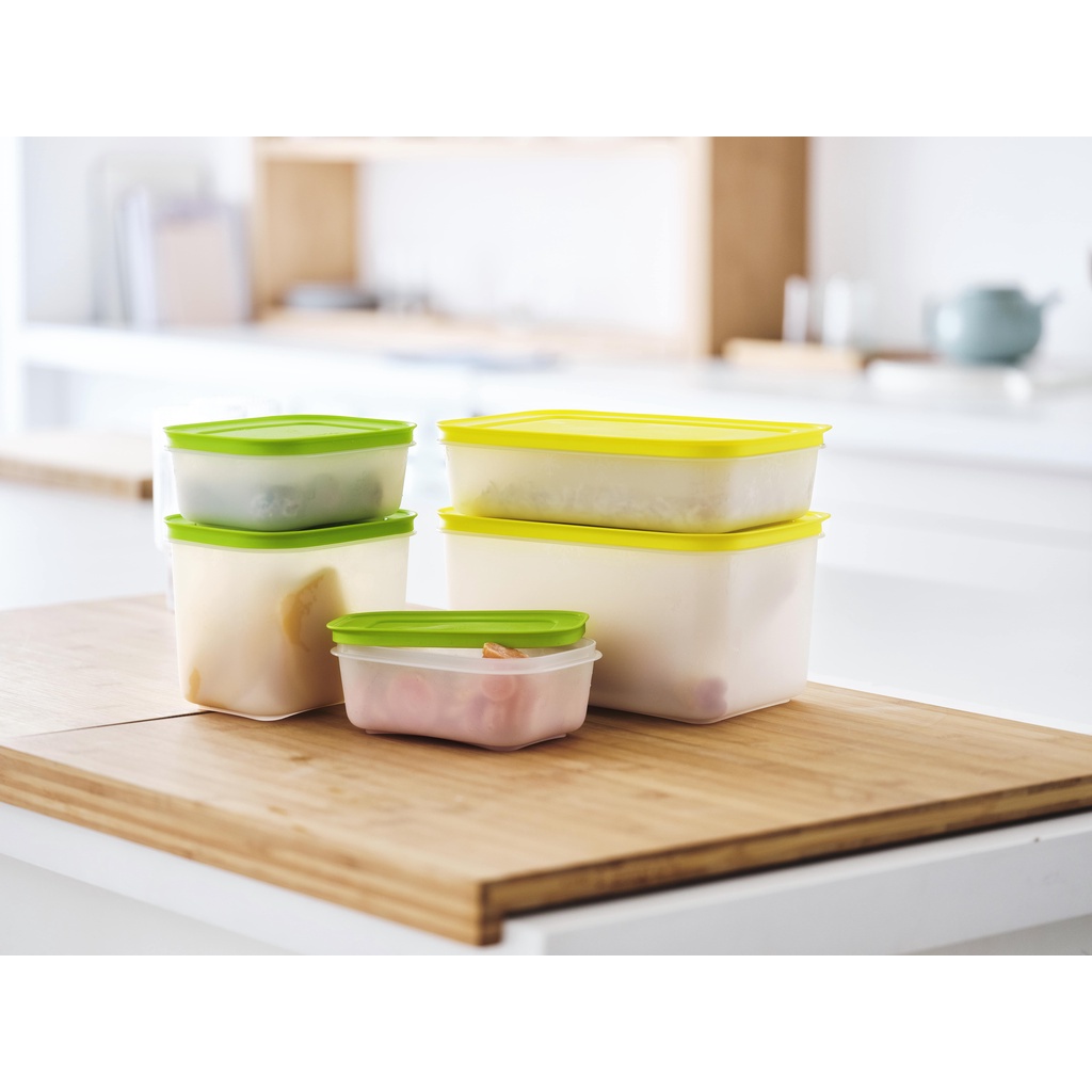 Bộ 5 hộp trữ đông dẻo Frozy Cozy TUPPERWARE bảo quản độ tươi ngon thực phẩm tiện dụng chuyên biệt cho ngăn đông