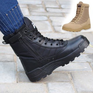 TR❤Giày Boot da kiểu dáng quân đội cho nam