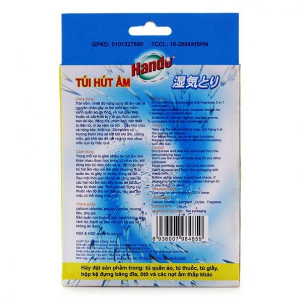 Bộ 2 Hộp 10 gói túi hút ẩm hương thơm nhẹ Hando (50g/gói)