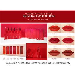 Son Thỏi Agapan Pit A Pat Lipstick Red Limited Edition