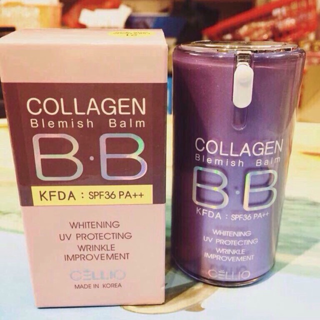 kem nền dưỡng da che khuyết điểm bb collagen cellio