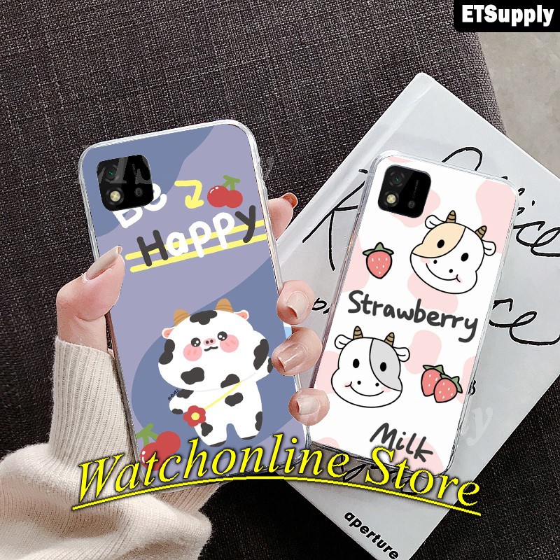 Ốp silicon in UV Realme C20 C11 / C12 / C15 / Realme 5 pro Realme Q Realme 6 pro Realme 5 5i 5s X2 pro Bò sữa P2