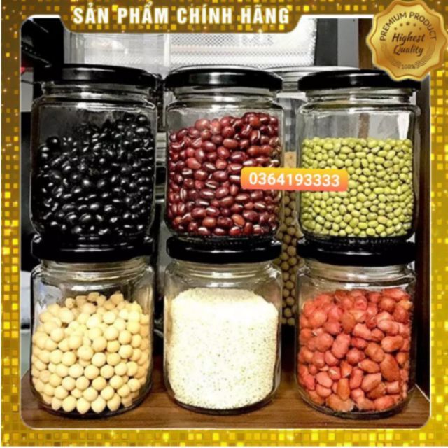 Hũ thủy tinh tròn 500ml nắp đen | BigBuy360 - bigbuy360.vn