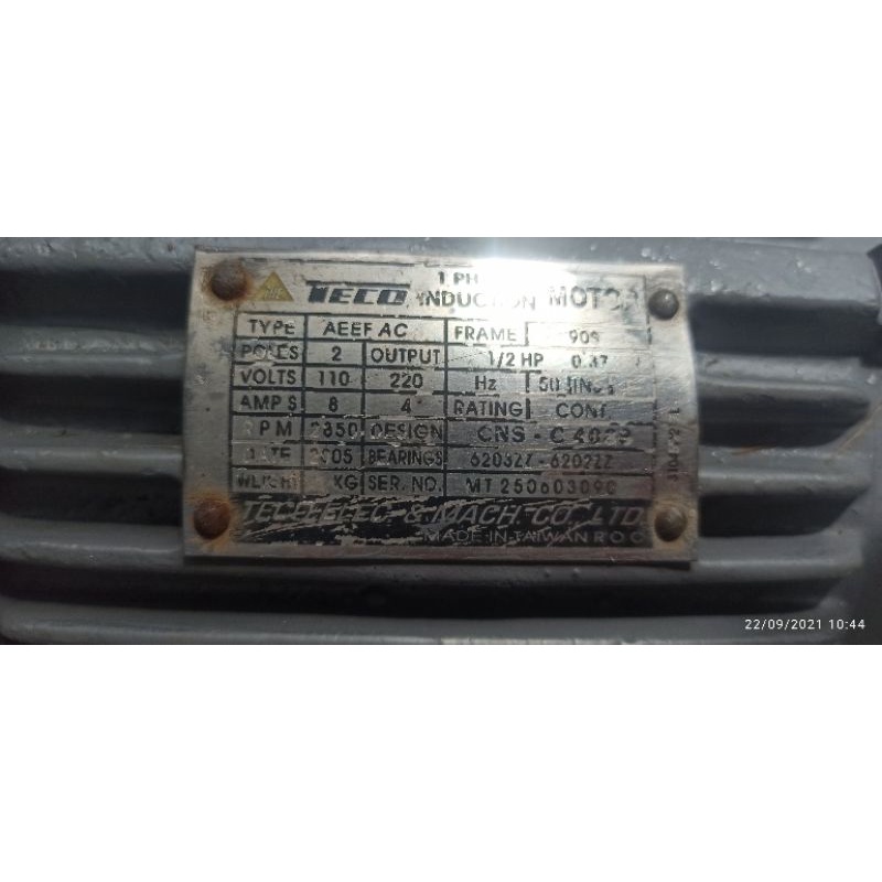 motor bơm nước Hàn Quốc cánh bơm đôi 1/2 HP