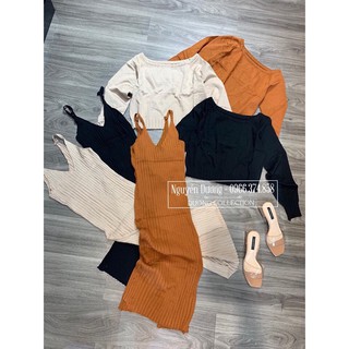 Set 2 món áo len váy ôm body len MSAV21 mới