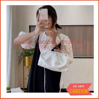 Túi kẹp nách nữ nhún phối xích sang chảnh