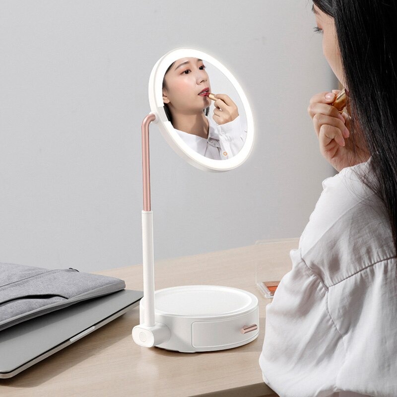 Gương trang điểm Baseus Smart Beauty có LED di động 3 Màu chiếu sáng Bàn trang điểm mỹ phẩm Cảm ứng