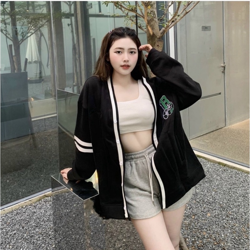 Áo Cadigan Chữ B-Xanh Chất Nỉ Ngoại Hothit
