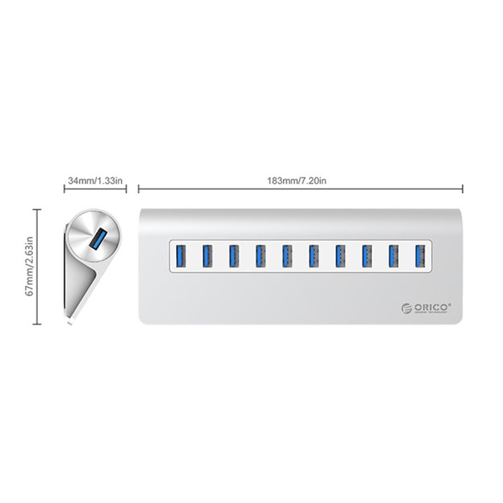 Bộ chia 10 cổng orico M3H10 USB 3.0 HB22 HB23