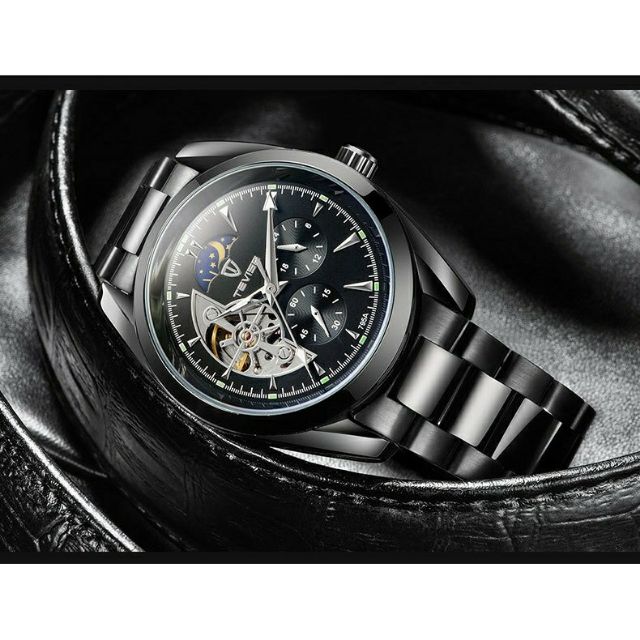 Đồng hồ cơ tevise nam 795a mặt tròn dây thép chính hãng