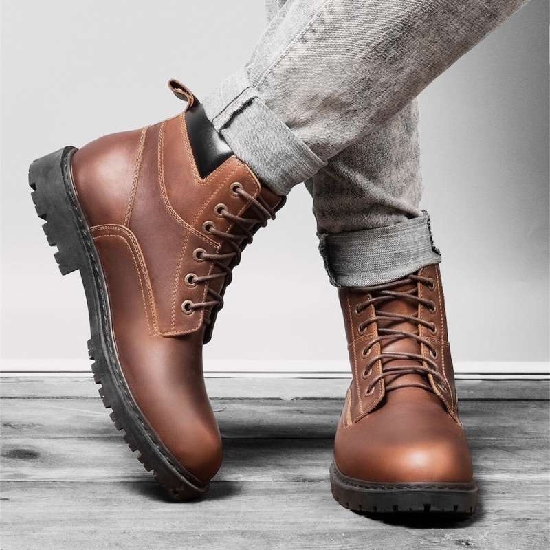 Giày Boot Nam Cổ Cao TEFOSS HN612 Nâu s38-44