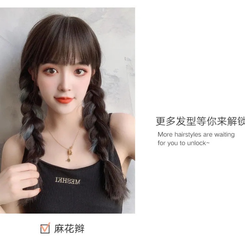 Bộ Tóc Giả Dài Xoăn Nhuộm Màu Thời Trang Cho Nữ