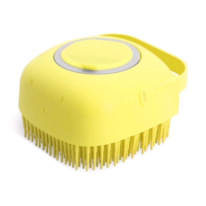 Bàn Chải Tắm Cho Chó Mèo Bằng Silicon Mềm Mại Có Chỗ Đựng Sữa Tắm Tạo Bọt Tiện Dụng