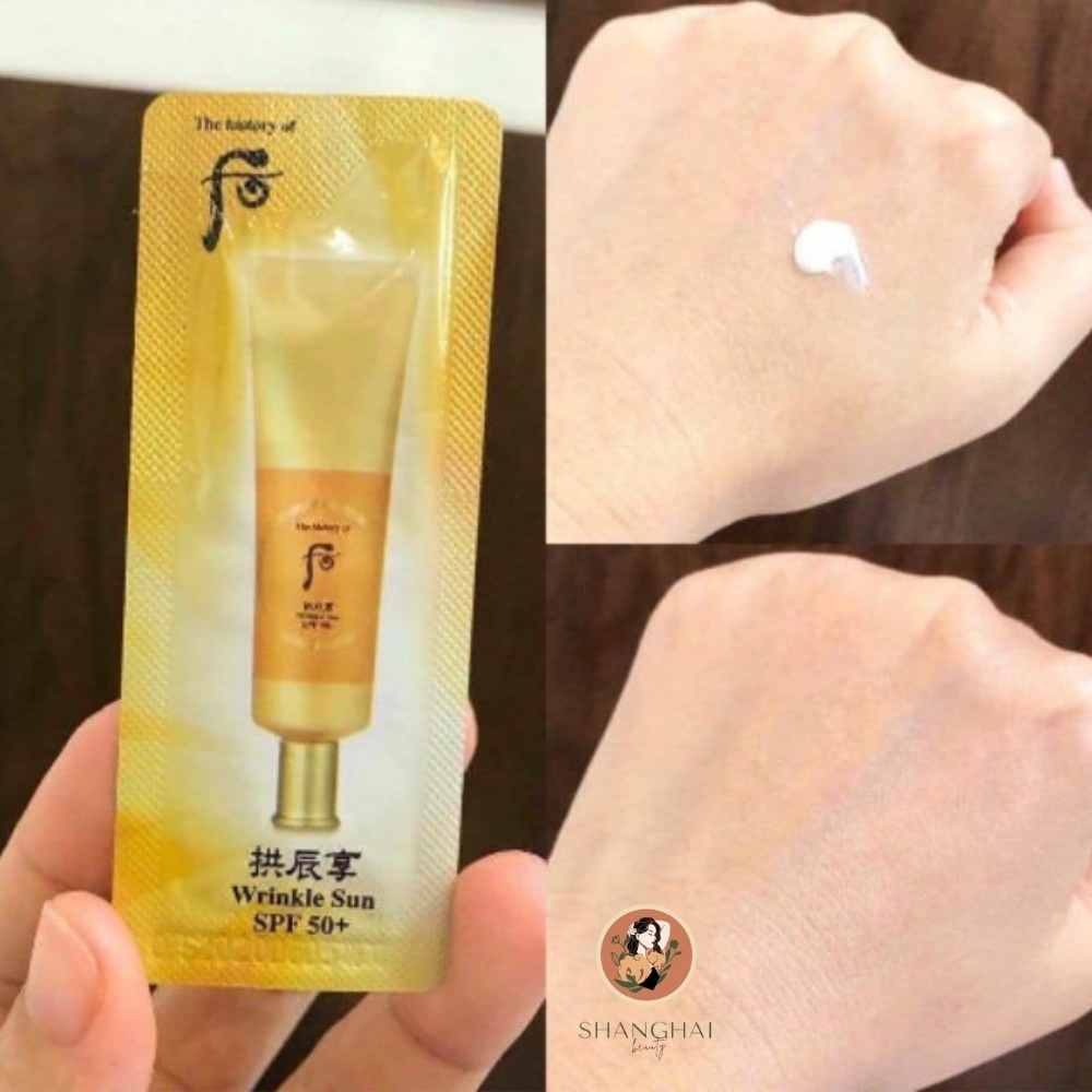 Gói Kem Chống Nắng Chống Nhăn Nâng Tông Whoo Vàng Wrinkle Sun Cream SPF50, PA++++ | BigBuy360 - bigbuy360.vn