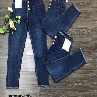 Quần jeans dài nút