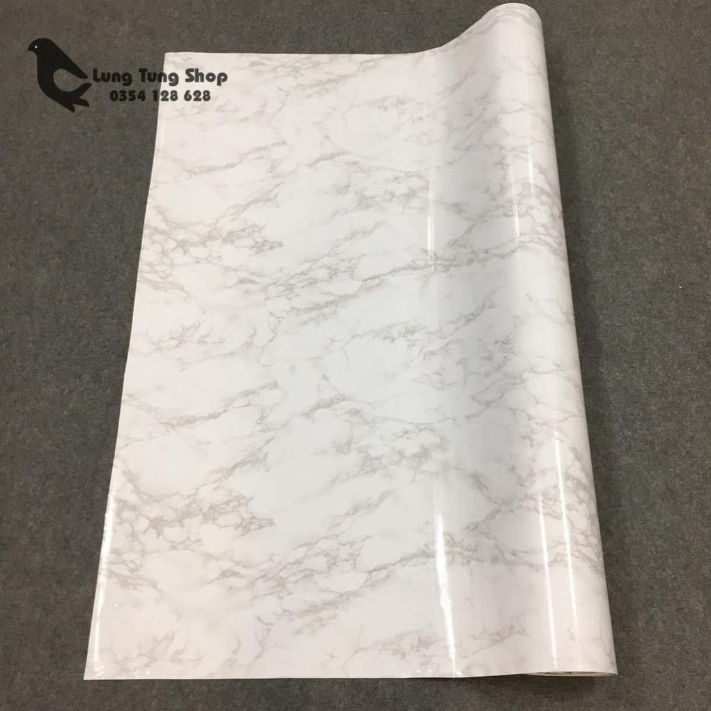 Decal đá hoa cương màu trắng  - giấy dán tường dán bàn tủ có sẵn keo