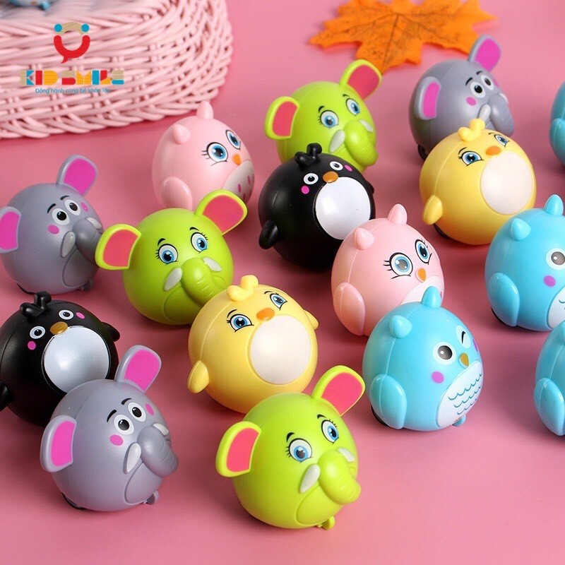 Đồ chơi trẻ em, combo 6 con vật chạy đà mini size cho bé từ 6 tháng tuổi trở lên - DOZKIDZ