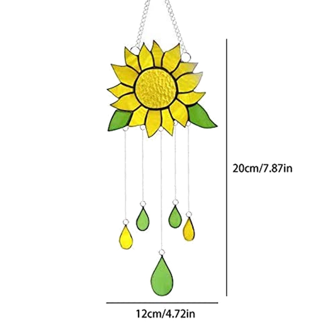 Chuông Gió Treo Cửa Sổ Phòng Ngủ Bằng Kim Loại Họa Tiết Hoa Hướng Dương