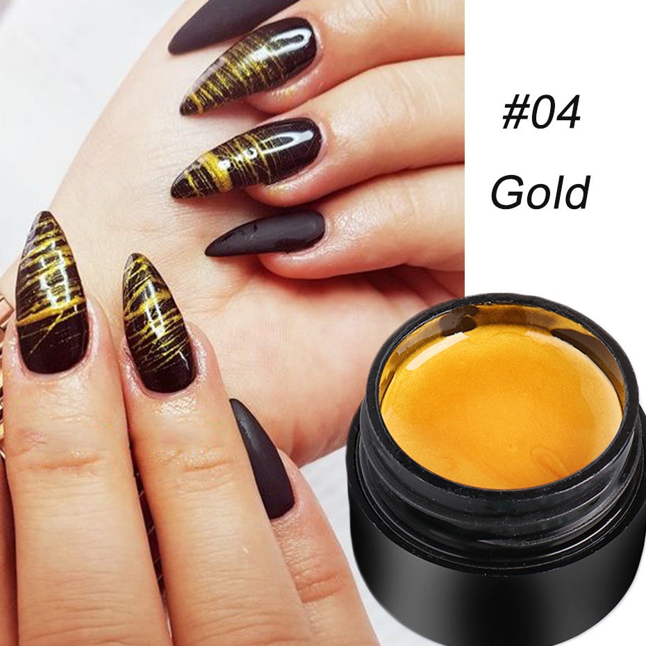 Set 2 Lọ Gel UV Sơn Móng Tay Hình Lưới Nhện Màu Trắng Đen Sáng Tạo