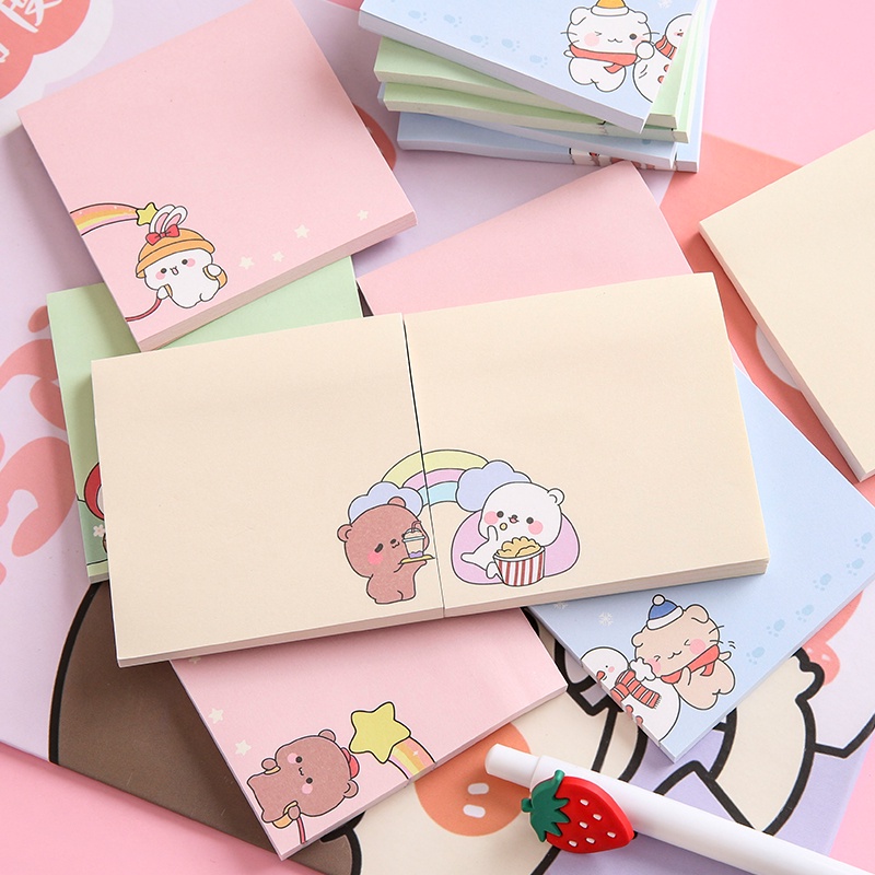 Set 100 giấy ghi chú kiểu hoạt hình đáng yêu
