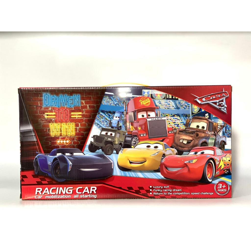 Bộ xe tải Mc Queen chở xe con, bộ 8 ô tô đồ chơi chạy đà nhân vật film car, xe tải McQueen điều khiển tặng kèm pin