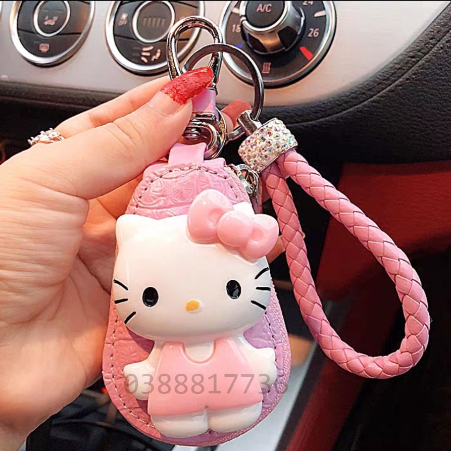 Bao da chìa khoá ô tô hình mèo Kitty dễ thương