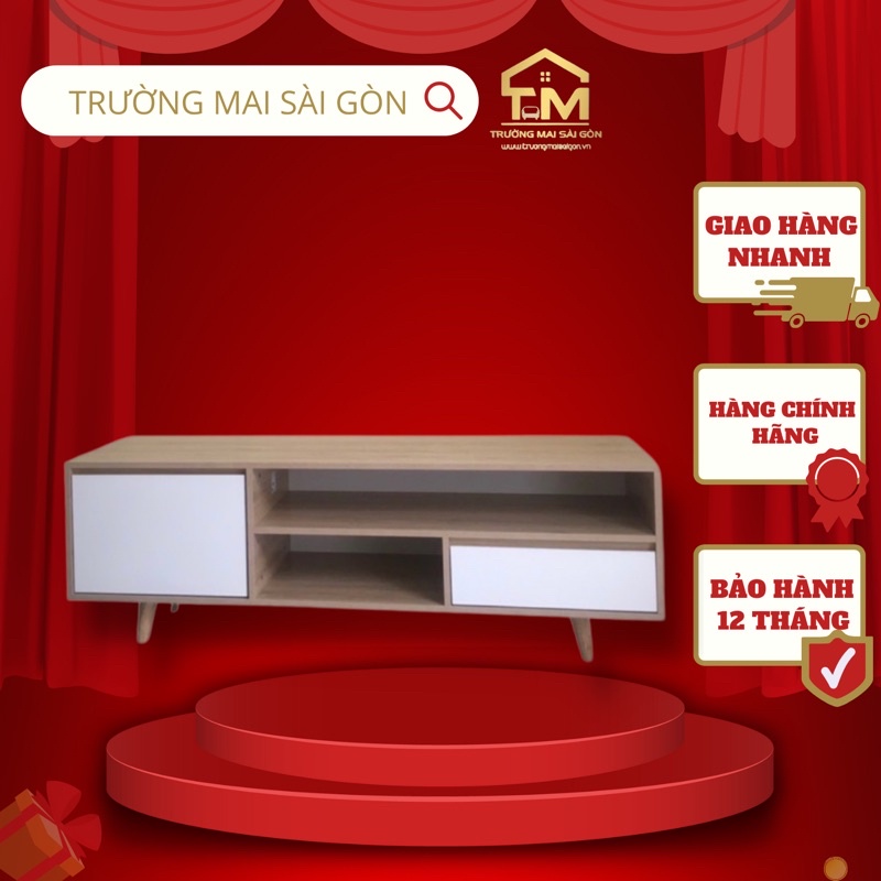 kệ tivi phòng khách hiện đại giá rẻ chất gỗ MĐF chống ẩm bốn chân kệ chịu lực cao cấp Trường Mai Sài Gòn