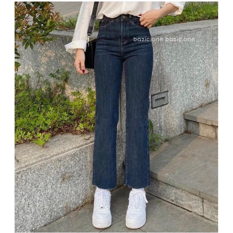 Jeans Ống Đứng Cạp Cao, Form Vừa- Hàng Quảng Châu Ulzzang  [ẢNH THẬT]