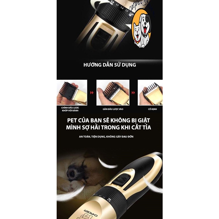 Tông đơ cắt tỉa lông thú cưng, tông đơ cắt tỉa lông chó mèo chính hãng nhỏ gon