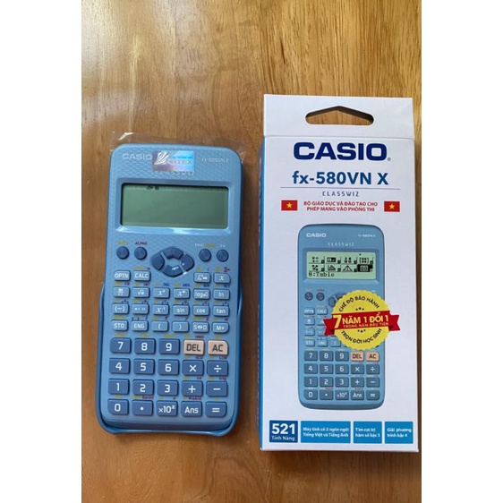 Máy Tính Casio FX 580VNX Màu Xanh Chính Hãng Nhập Khẩu Thái Lan Bảo Hành Bằng Mã QR CODE TEZYBOOKS