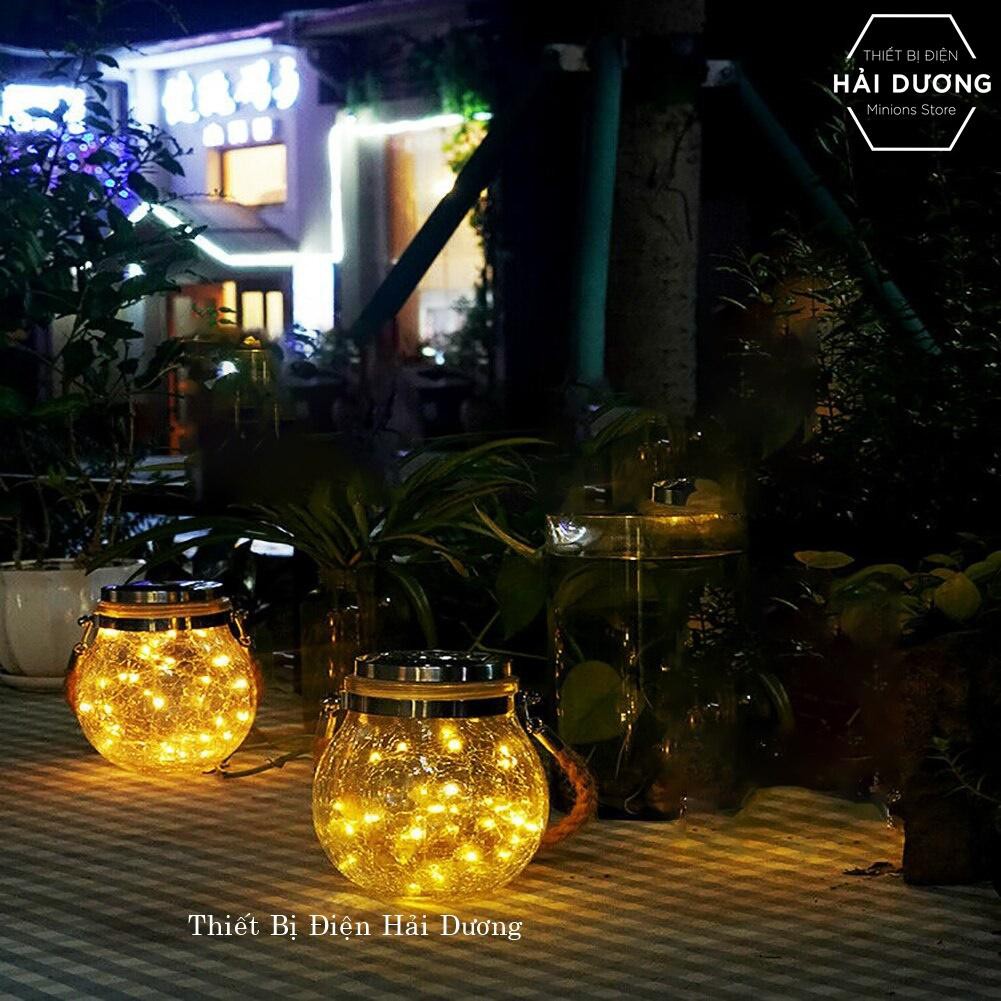 Combo 4 Lọ Thủy Tinh Đèn Led Treo Cây Năng Lượng Mặt Trời MT-145 đom đóm decor lạ mắt 3m 30 mắt- BH 1 năm - Siêu sáng