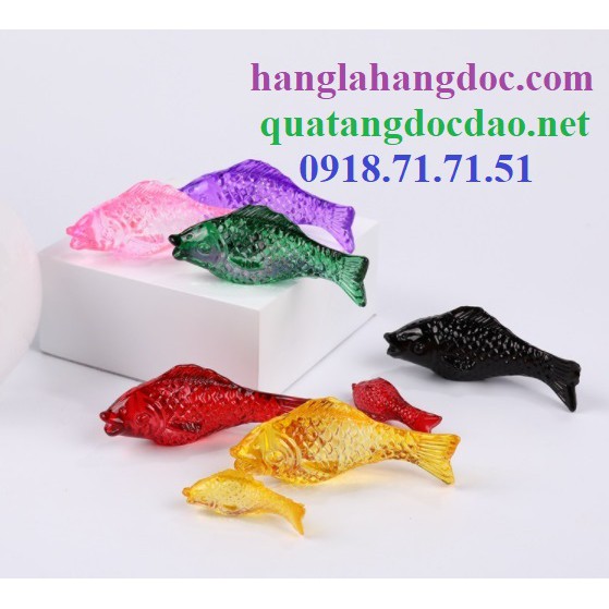 Cá chép pha lê (dài 9cm) phong thủy may mắn & tài lộc